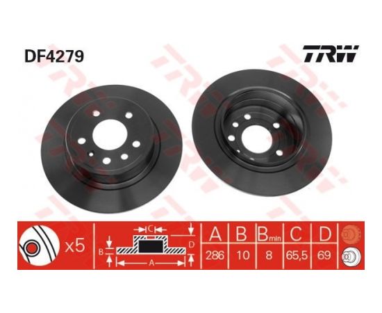 TRW Bremžu disks DF4279