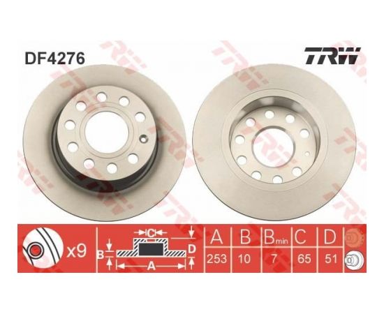 TRW Bremžu disks DF4276