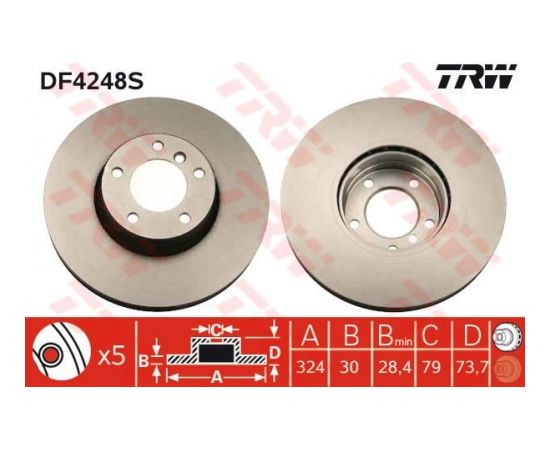 TRW Bremžu disks DF4248S