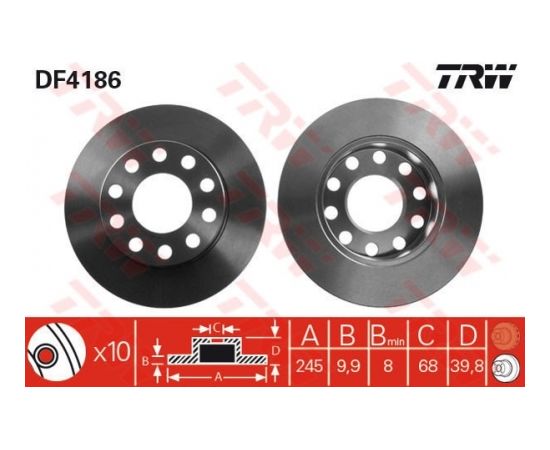 TRW Bremžu disks DF4186