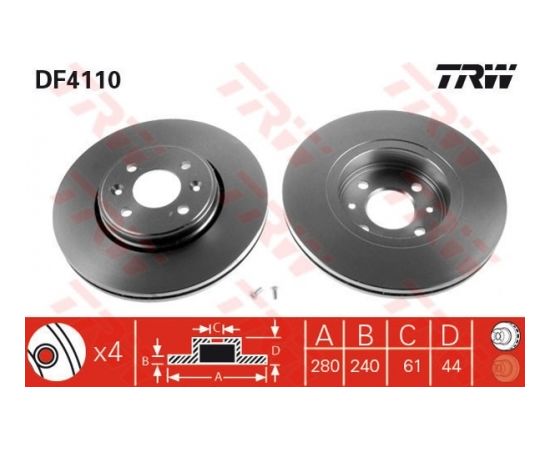 TRW Bremžu disks DF4110