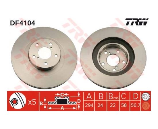 TRW Bremžu disks DF4104