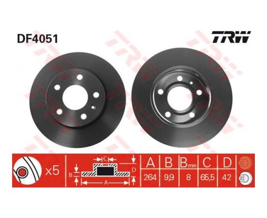 TRW Bremžu disks DF4051