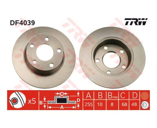 TRW Bremžu disks DF4039