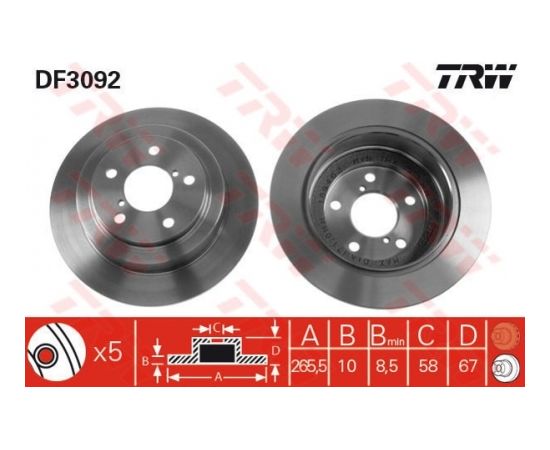 TRW Bremžu disks DF3092