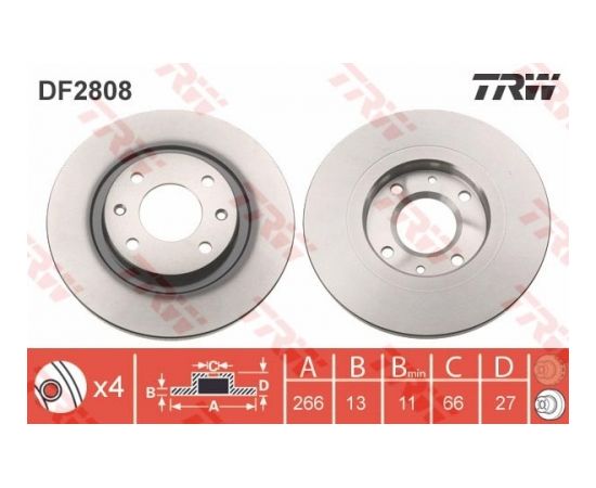 TRW Bremžu disks DF2808