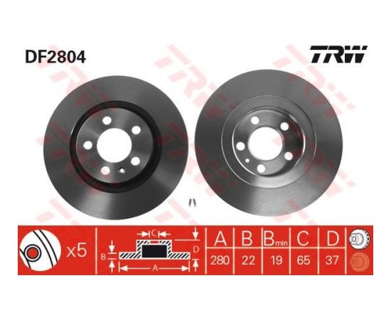 TRW Bremžu disks DF2804