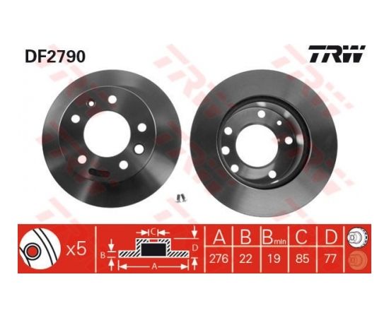 TRW Bremžu disks DF2790