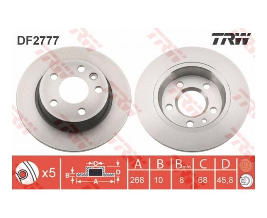 TRW Bremžu disks DF2777