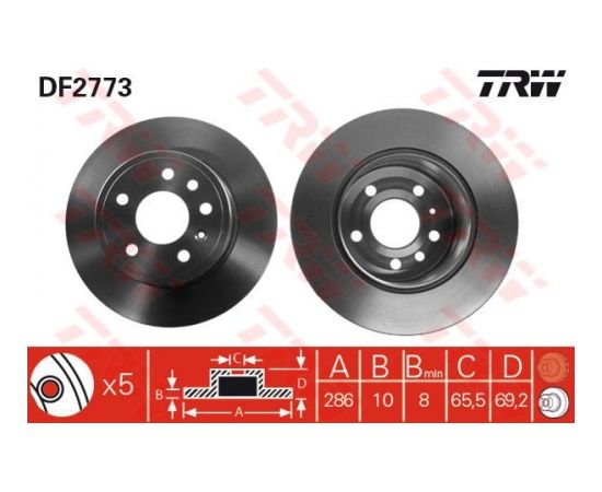 TRW Bremžu disks DF2773