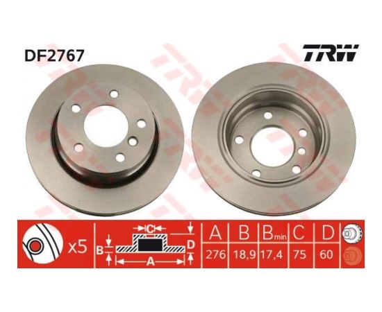 TRW Bremžu disks DF2767