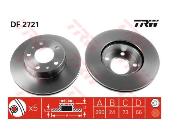 TRW Bremžu disks DF2721