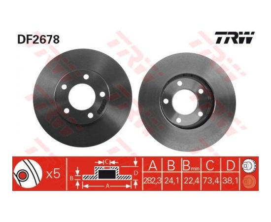 TRW Bremžu disks DF2678