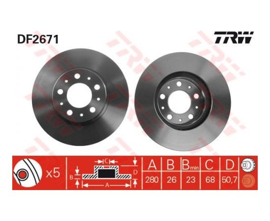 TRW Bremžu disks DF2671