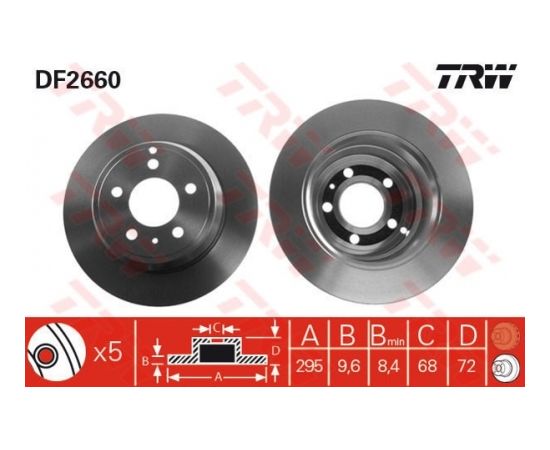 TRW Bremžu disks DF2660