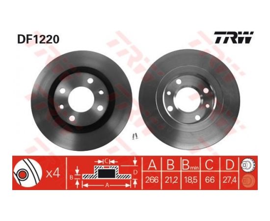 TRW Bremžu disks DF1220