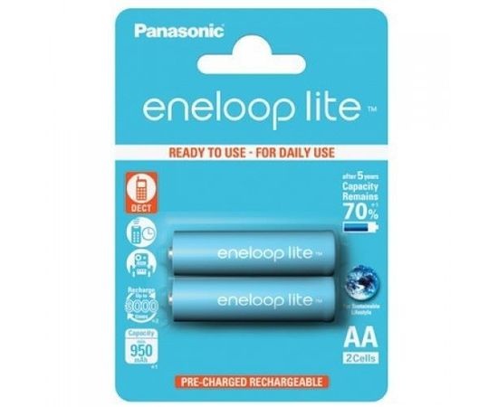 Panasonic eneloop аккумуляторные батарейки lite AA 950 2BP
