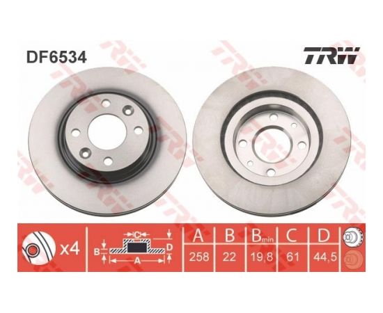 TRW Bremžu disks DF6534