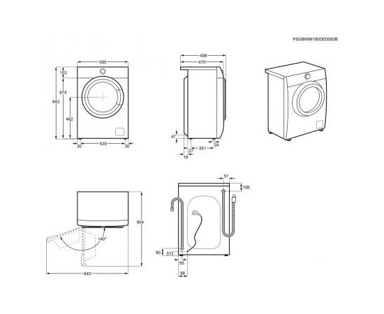 Electrolux EW6S427W veļas mašīna A+++ 7kg 1200apgr.