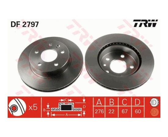 TRW Bremžu disks DF2797