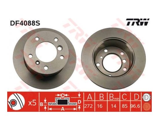 TRW Bremžu disks DF4088S