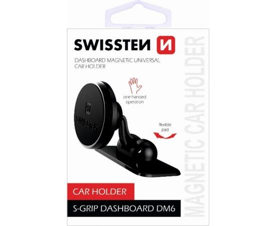 Swissten S-Grip DM6 Universāls Auto Stiprinājums Panelim Ar Magnētu Melns