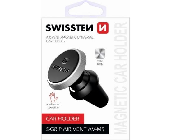 Swissten S-Grip AV-M9 Universāls Auto Stiprinājums Gaisa Restei Melns / Sudraba