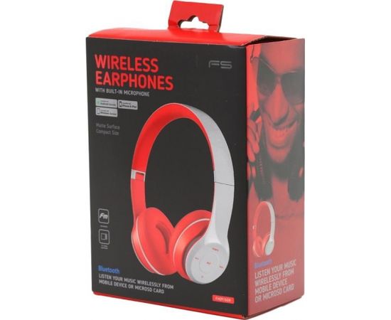 Omega Freestyle wireless headset FH0915, grey/red