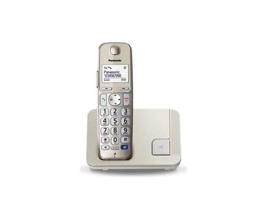 Panasonic Cordless KX-TGE210FXN Conference call, Built-in display, Champagne, Caller ID, Phonebook capacity 150 entries, Speakerphone