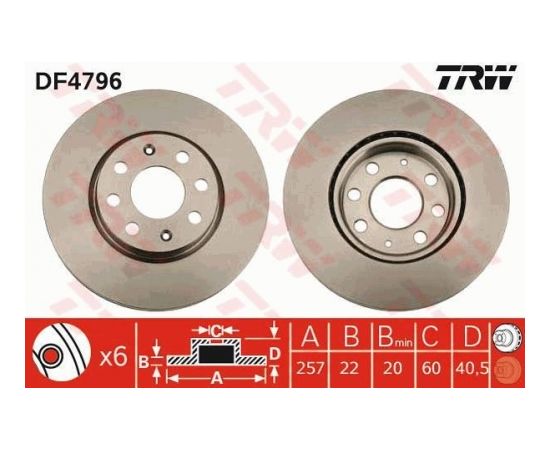 TRW Bremžu disks DF4796