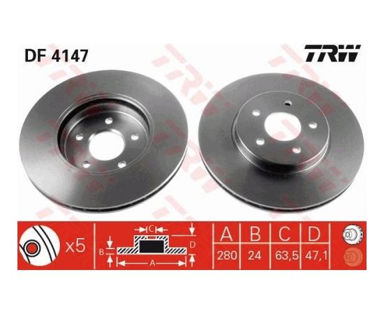 TRW Bremžu disks DF4147