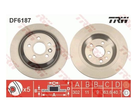 TRW Bremžu disks DF6187