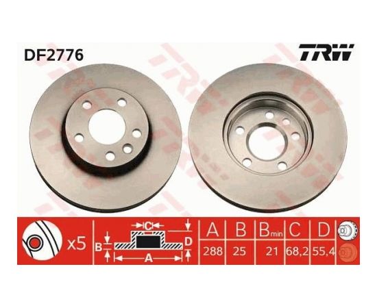 TRW Bremžu disks DF2776