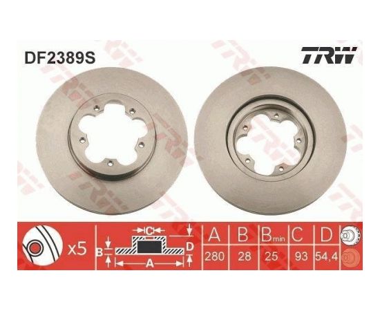 TRW Bremžu disks DF2389S