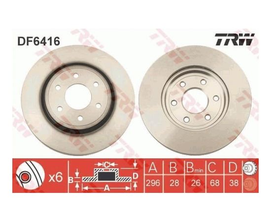 TRW Bremžu disks DF6416
