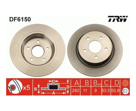 TRW Bremžu disks DF6150