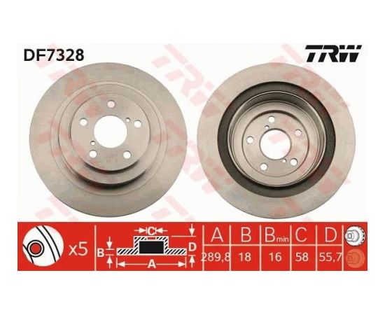 TRW Bremžu disks DF7328