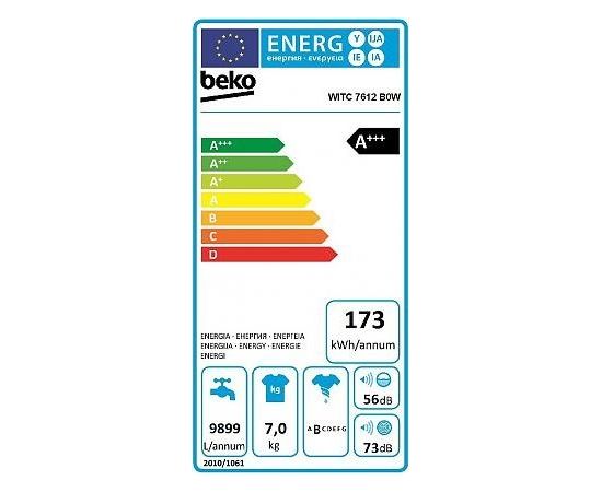 Beko WITC7612B0W iebūvējamā veļas mašīna