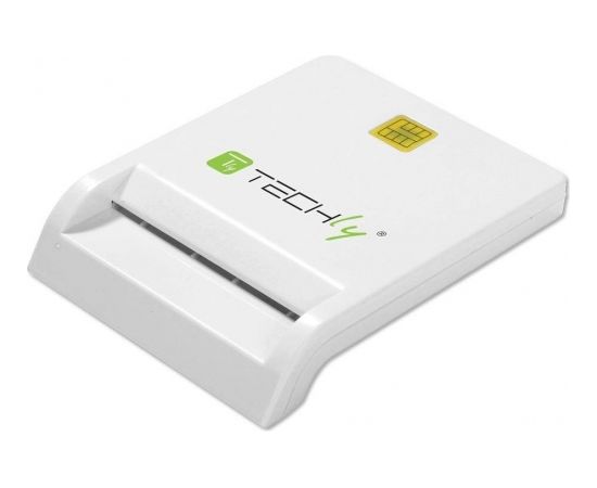Techly Compact USB 2.0 Smart card reader, writer white