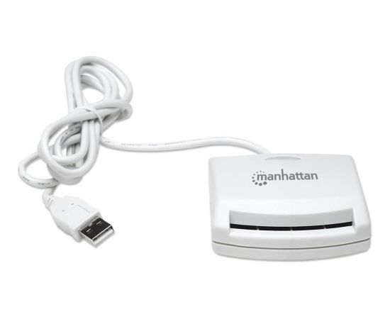Manhattan Smart Card Reader USB External Contact Reader, White