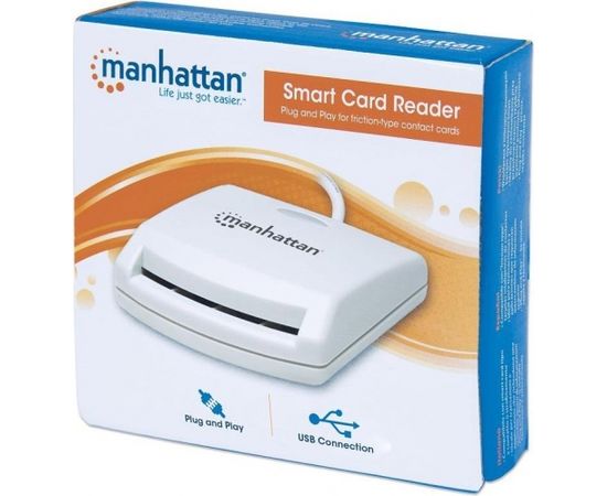 Manhattan Smart Card Reader USB External Contact Reader, White