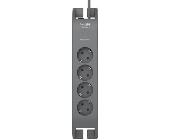 PHILIPS SPN3140A/58 Īssavienojuma aizsargātājs (4 rozetes, melns)