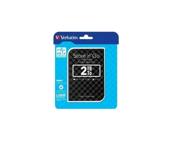 Verbatim Store & Go GEN 2 2TB Black Ārējie cietie diski HDD SSD