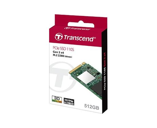 Transcend 110S SSD 512GB, M.2 2280,PCIe Gen3x4, 3D TLC