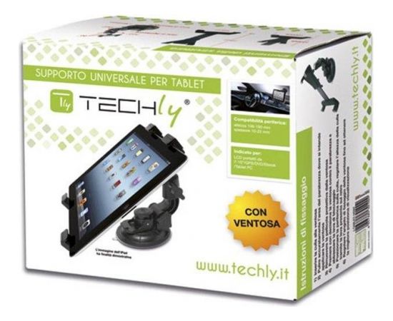 Techly Car windscreen mount holder for Tablet / iPad 7''-10.1'' black