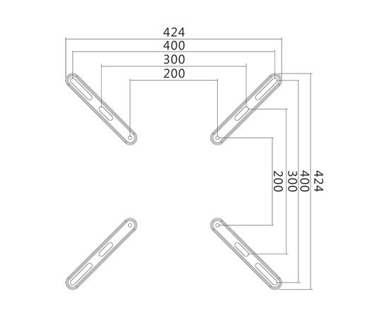 Logilink BP0029 VESA Adapter up to 400x400 sienas stiprinājuma pagarinājums 32"-55"