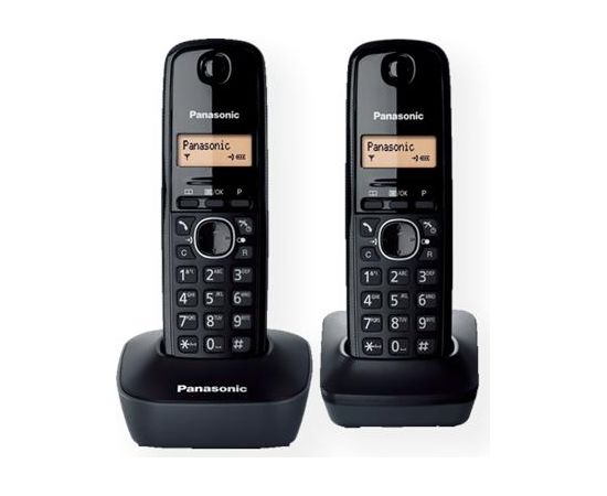 Panasonic Cordless KX-TG1612FXH Black, Caller ID, Wireless connection, Phonebook capacity 50 entries, Built-in display, Conference call