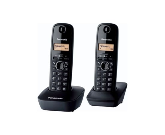 Panasonic Cordless KX-TG1612FXH Black, Caller ID, Wireless connection, Phonebook capacity 50 entries, Built-in display, Conference call