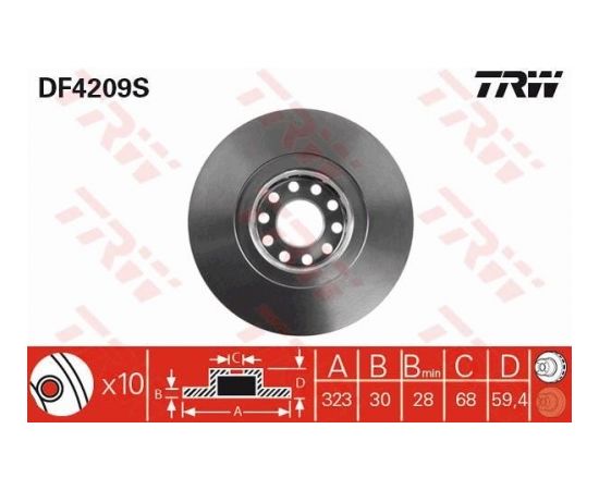 TRW Bremžu disks DF4209S