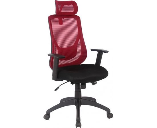 Ergonomisks biroja krēsls Office4You DELTA melns/sarkans audums, melns pamats
